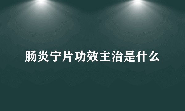 肠炎宁片功效主治是什么