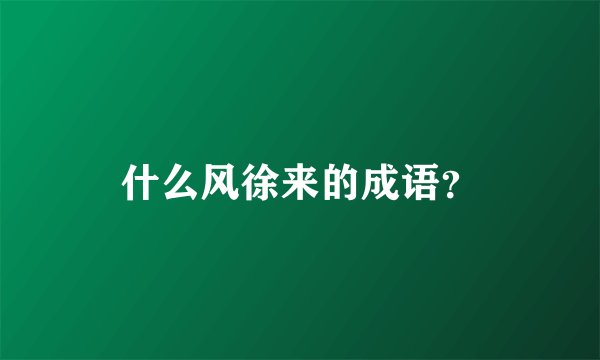 什么风徐来的成语？