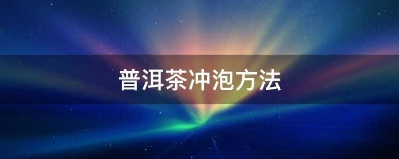 普洱茶冲泡方法