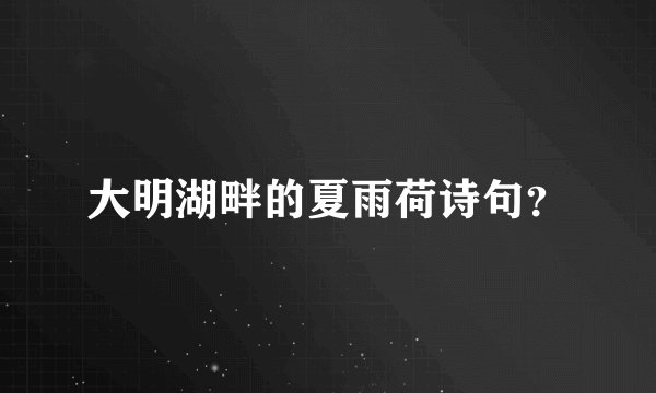 大明湖畔的夏雨荷诗句？