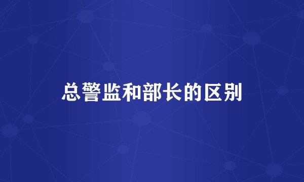总警监和部长的区别