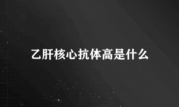 乙肝核心抗体高是什么