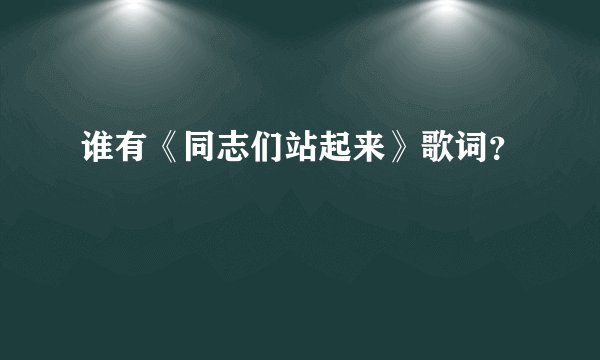 谁有《同志们站起来》歌词？