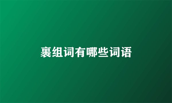 裹组词有哪些词语