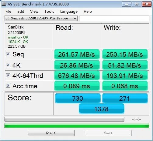 固态硬盘 as ssd benchmark多少分正常