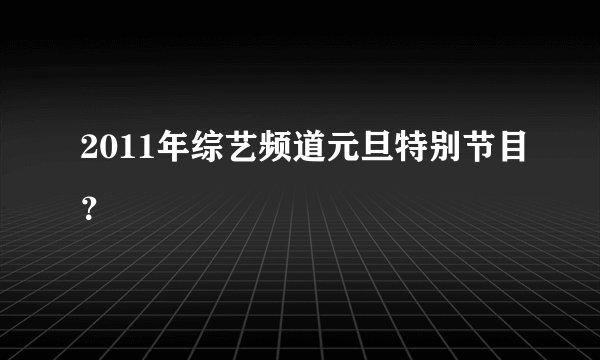 2011年综艺频道元旦特别节目？
