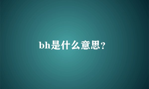 bh是什么意思？