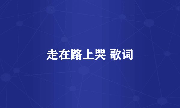 走在路上哭 歌词