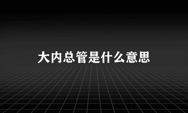 大内总管是什么意思