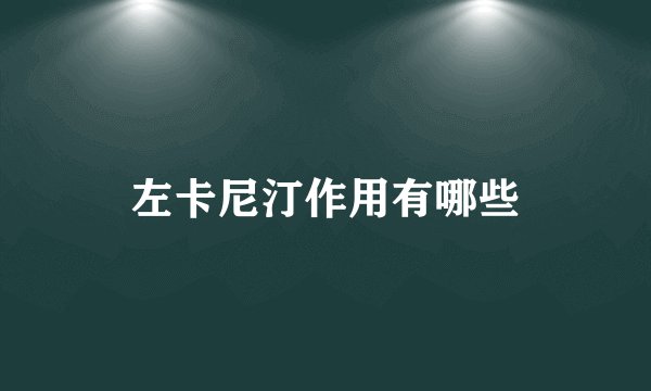 左卡尼汀作用有哪些