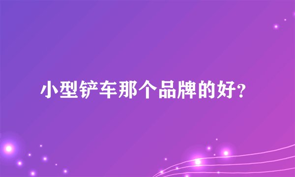 小型铲车那个品牌的好？