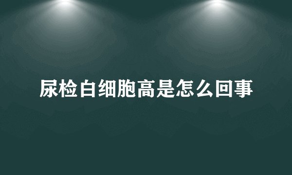 尿检白细胞高是怎么回事