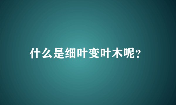 什么是细叶变叶木呢？