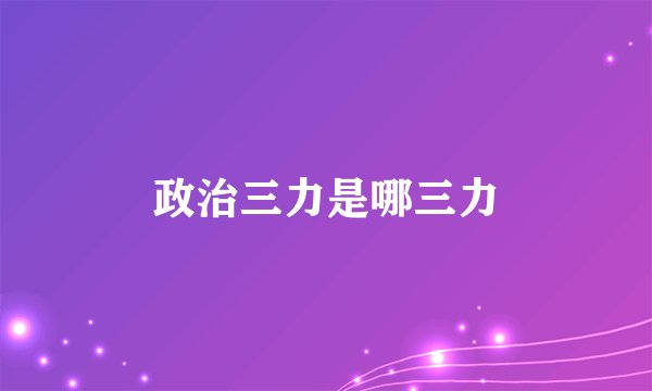 政治三力是哪三力