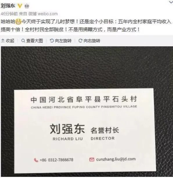 大家如何看待刘强东这名义村长职务？