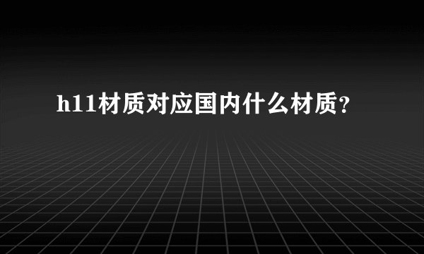 h11材质对应国内什么材质？