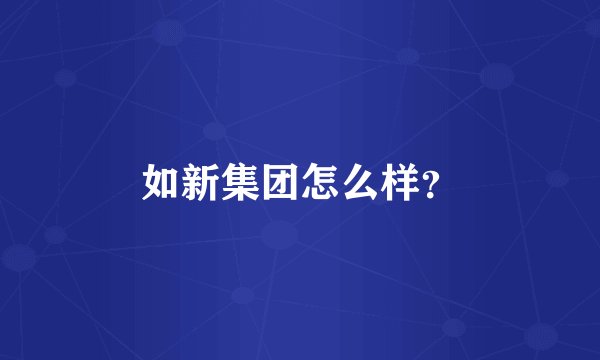 如新集团怎么样?