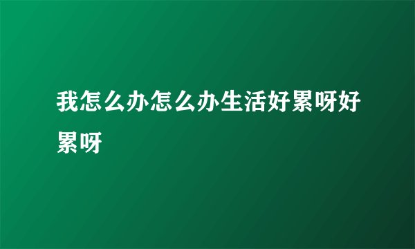 我怎么办怎么办生活好累呀好累呀