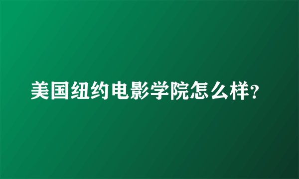 美国纽约电影学院怎么样？