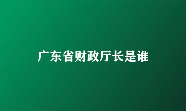 广东省财政厅长是谁