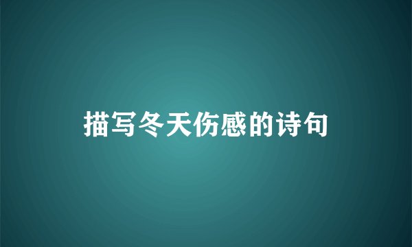 描写冬天伤感的诗句