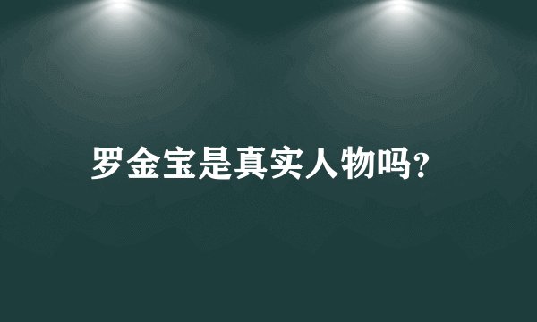 罗金宝是真实人物吗？