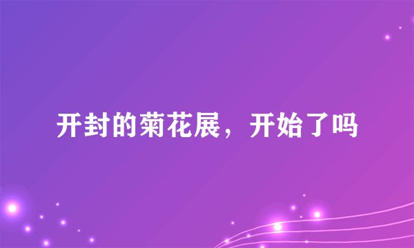 开封的菊花展，开始了吗