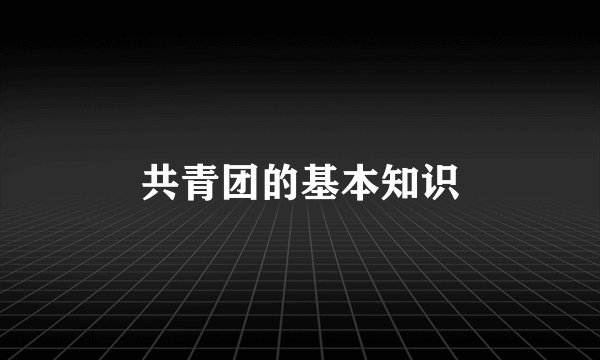 共青团的基本知识