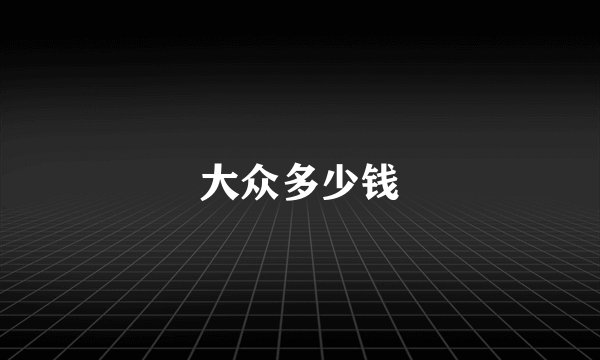 大众多少钱