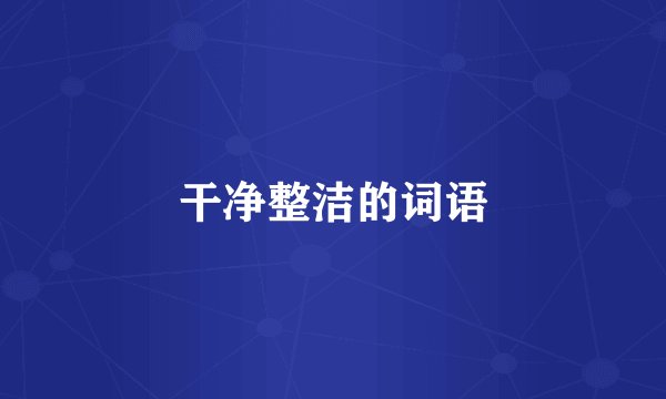 干净整洁的词语