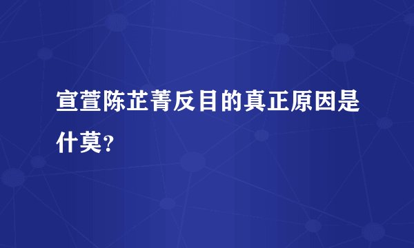 宣萱陈芷菁反目的真正原因是什莫？