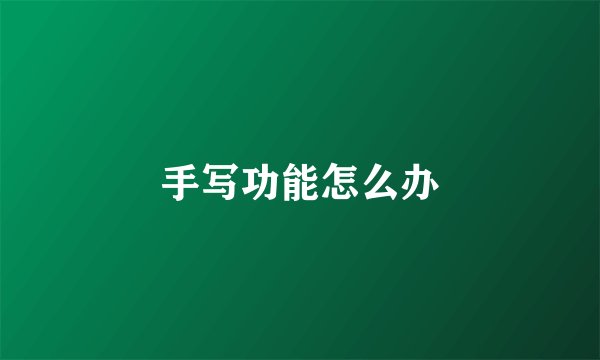 手写功能怎么办