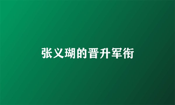 张义瑚的晋升军衔