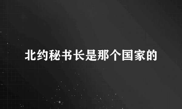 北约秘书长是那个国家的