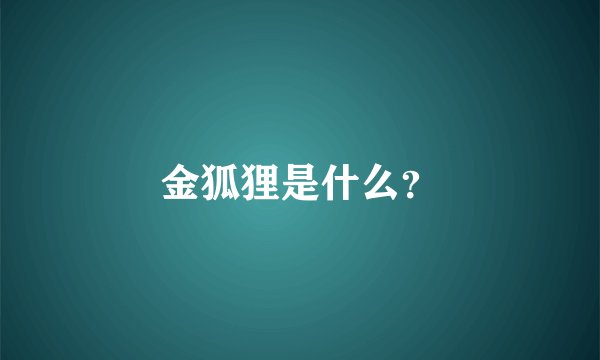 金狐狸是什么？