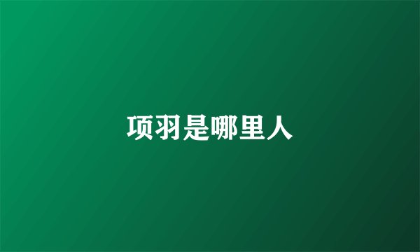 项羽是哪里人