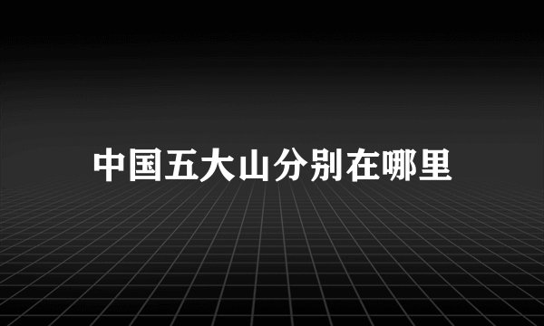 中国五大山分别在哪里