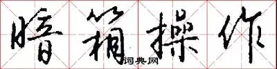 暗箱操作