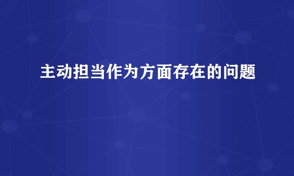 主动担当作为方面存在的问题