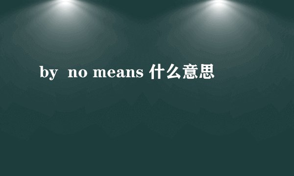 by  no means 什么意思