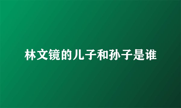 林文镜的儿子和孙子是谁