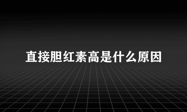 直接胆红素高是什么原因