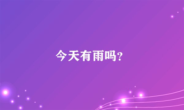 今天有雨吗？