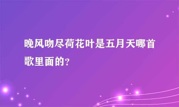 晚风吻尽荷花叶是五月天哪首歌里面的？