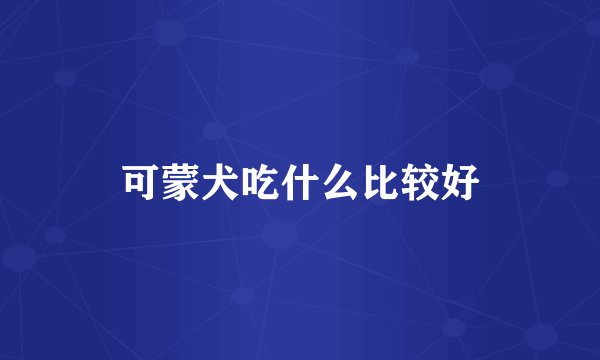 可蒙犬吃什么比较好