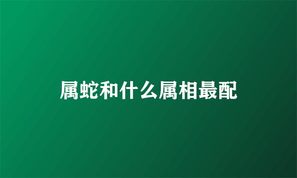 属蛇和什么属相最配