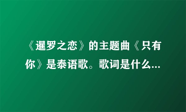 《暹罗之恋》的主题曲《只有你》是泰语歌。歌词是什么意思。能帮我翻译下吗？