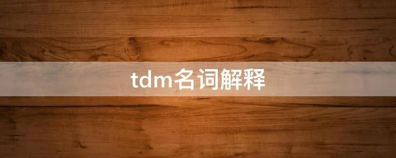 tdm名词解释