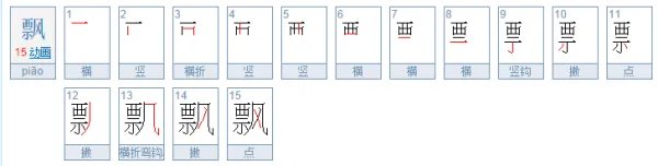 飘的笔画笔顺是怎么写