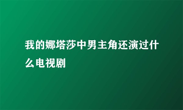 我的娜塔莎中男主角还演过什么电视剧